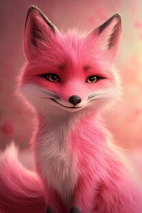 梦幻粉色狐狸的可爱瞬间