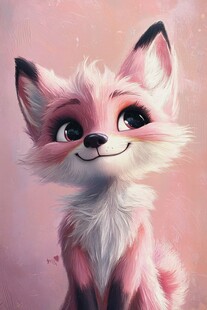 可爱粉色小狐狸形象