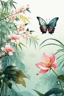 蝶舞繁花间的自然盛景