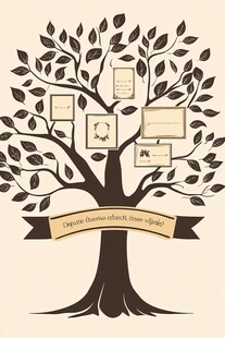 家庭树插画 记录美好回忆