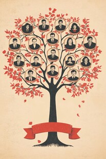 家族人物关系树图展示