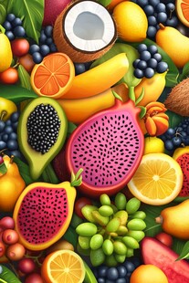 缤纷多彩的热带水果盛宴