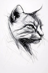 猫咪素描头像