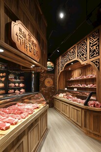 精致肉类专卖店内部陈列