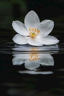 水中白花朵朵 静美如画