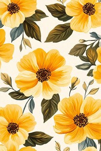 黄色花卉图案背景设计