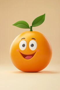 可爱笑脸橙子卡通形象