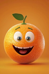可爱笑脸橙子卡通形象