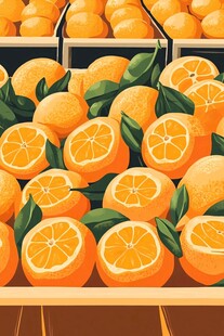 新鲜橙子摆满货架