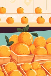 货架上摆放的新鲜橙子