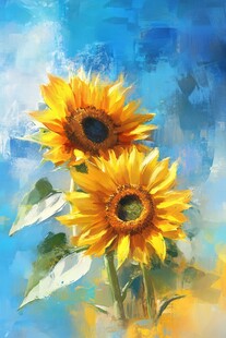 梦幻向日葵绘画作品