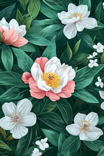 花卉绿植图案的精美插画