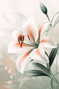 优雅绽放的白色百合花