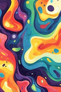 梦幻流体色彩抽象艺术图