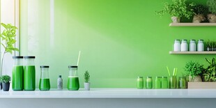 绿色清新室内绿植摆件场景