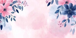 梦幻花卉水彩背景图