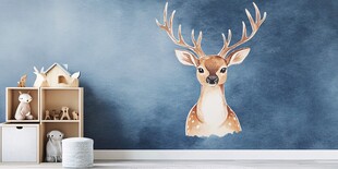小鹿墙贴装饰温馨儿童房