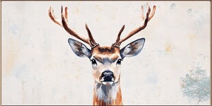 水彩风鹿头特写艺术画