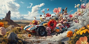 花海中的梦幻赛车之旅