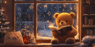 窗边小熊的温馨阅读时光