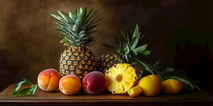 桌上多彩水果静物组合