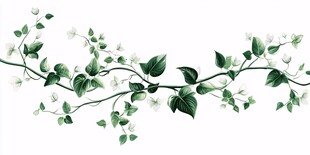 清新藤蔓花卉装饰图案