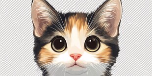 可爱三色小猫头像特写