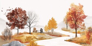 秋日山林唯美风光画卷