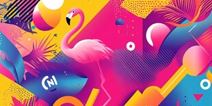 活力火烈鸟的缤纷热带世界