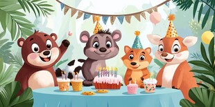动物们的欢乐生日派对