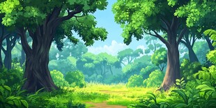 梦幻森林小径绿意盎然