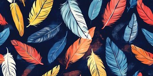 多彩羽毛图案背景设计