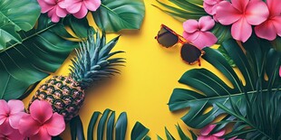 夏日热带风情装饰画面