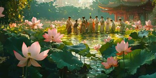 荷塘佳人 古韵悠然