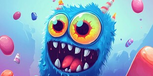 蓝色萌怪庆生 欢乐氛围浓