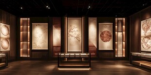 中式艺术展厅的典雅陈列