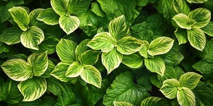 翠绿玉簪叶特写