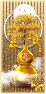 金色葫芦造型的精美摆件