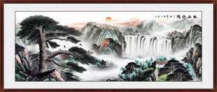 迎客松黄山迎客松山水画 