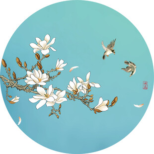 玉兰花鸟