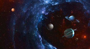 梦幻宇宙螺旋星云外太空星球背景