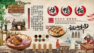 烧鸭饭背景墙