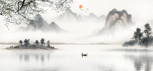 意境山水背景