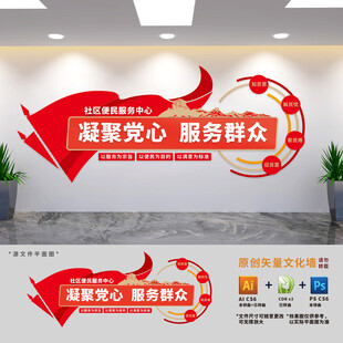 社区便民服务中心文化墙