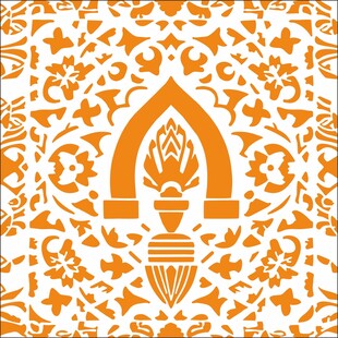 橙色传统花纹图案设计