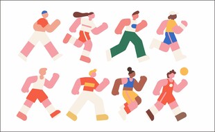 传统舞蹈人物插画