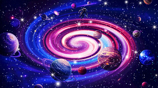 彩色旋涡星空星球宇宙
