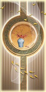 中式古典圆形装饰摆件装饰画