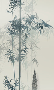 竖幅水墨竹子