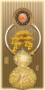 中式古典金饰装饰图案装饰画